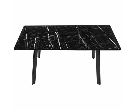 Стол Dublin раскладной 120-160х80х75 чёрный мрамор с чёрными ножками, изображение 10 | Интернет магазин мебели и декора LifeDekor