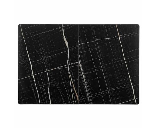 Стол Dublin раскладной 120-160х80х75 чёрный мрамор с чёрными ножками, изображение 12 | Интернет магазин мебели и декора LifeDekor