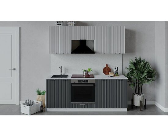 Кухонный гарнитур «Кимберли» длиной 200 см со шкафом НБ | Интернет магазин мебели и декора LifeDekor