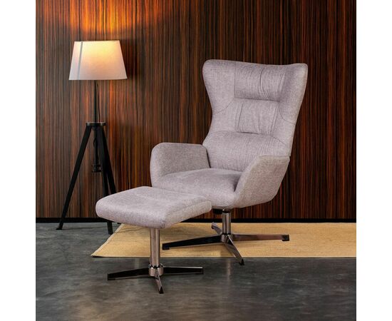 Кресло качалка с оттоманкой ANDREA, серый, изображение 11 | Интернет магазин мебели и декора LifeDekor