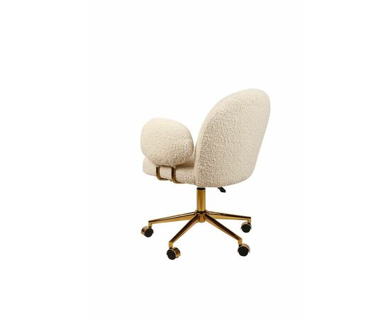 Кресло офисное Клауд-2 DR-1252-A-OF, 65х63х89, ткань букле белый/золотые ноги, изображение 4 | Интернет магазин мебели и декора LifeDekor