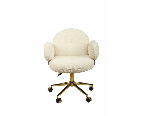 Кресло офисное Клауд-2 DR-1252-A-OF, 65х63х89, ткань букле белый/золотые ноги | Интернет магазин мебели и декора LifeDekor