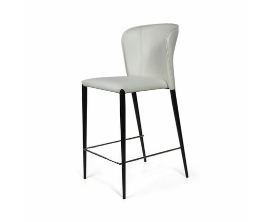 Стул полубарный Albert, кожа белый, изображение 7 | Интернет магазин мебели и декора LifeDekor