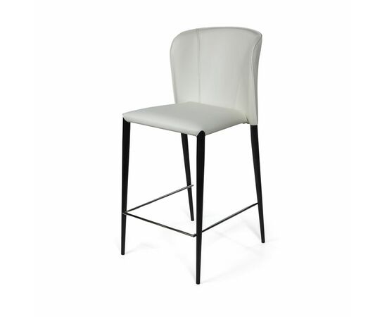 Стул полубарный Albert, кожа белый, изображение 6 | Интернет магазин мебели и декора LifeDekor