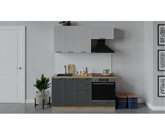 Кухонный гарнитур «Кимберли» длиной 160 см со шкафом НБ | Интернет магазин мебели и декора LifeDekor