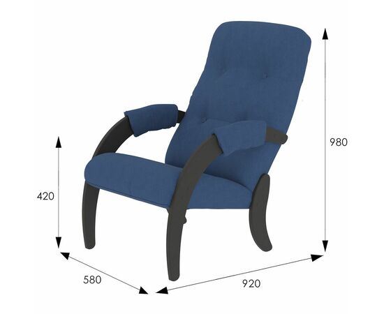 Кресло для отдыха Модель 61 Ткань опхелия 7, каркас венге, изображение 7 | Интернет магазин мебели и декора LifeDekor