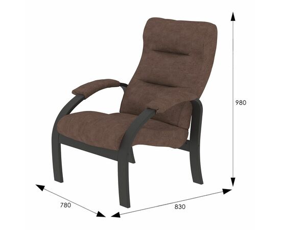 Кресло для отдыха Шоле, Ткань опхелия 15, каркас венге, изображение 8 | Интернет магазин мебели и декора LifeDekor