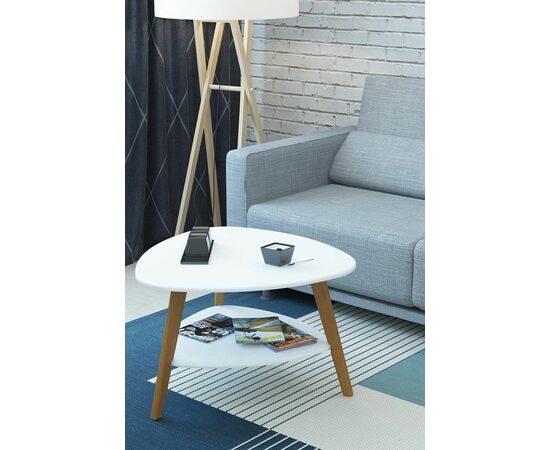 Стол журнальный Бруклин белый/дуб светлый | Интернет магазин мебели и декора LifeDekor