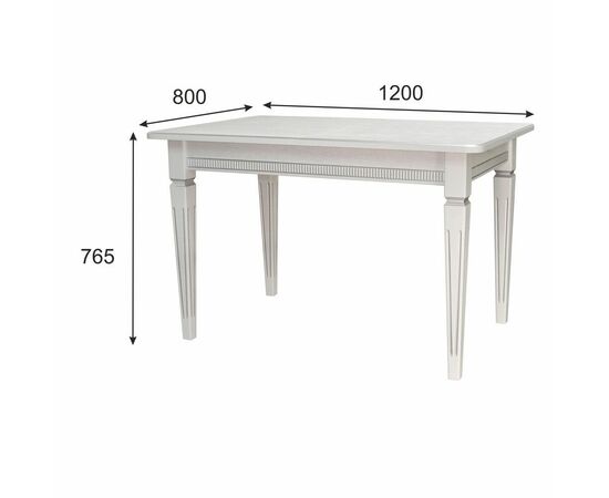 Стол обеденный Васко В 89Н белый/серебро 120*80 | Интернет магазин мебели и декора LifeDekor