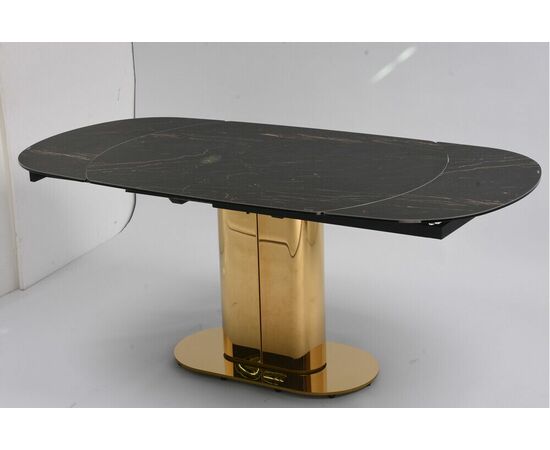 Стол обеденный раскладной Атриум-2 MC3035-120B, 120(30+30)х90х77 см, черная керамика, изображение 3 | Интернет магазин мебели и декора LifeDekor