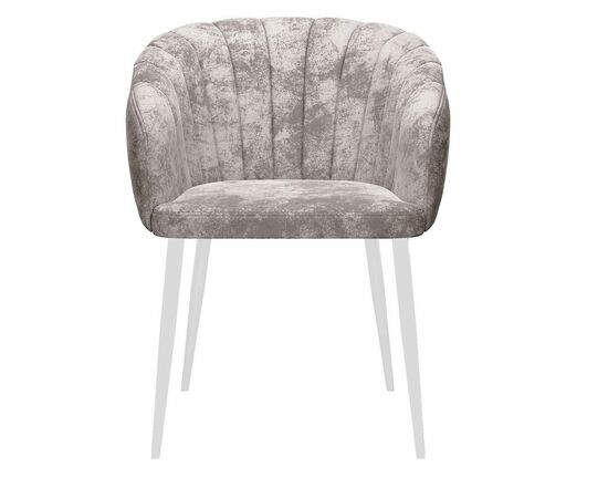 Стул DikLine 442 поворотный, M02 бежевый, ножки белые, изображение 3 | Интернет магазин мебели и декора LifeDekor