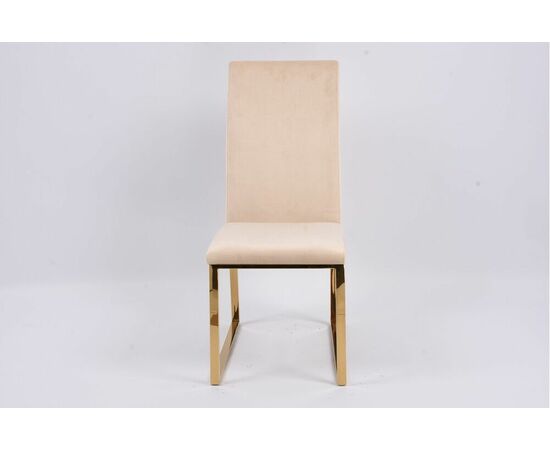 Стул обеденный Милан MC819-BG-2, 63х45х99, бежевый/глянцевое золото, изображение 2 | Интернет магазин мебели и декора LifeDekor