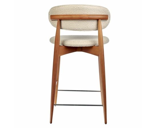 Стул полубарный Lucas латте букле с ножками цвета орех, изображение 4 | Интернет магазин мебели и декора LifeDekor