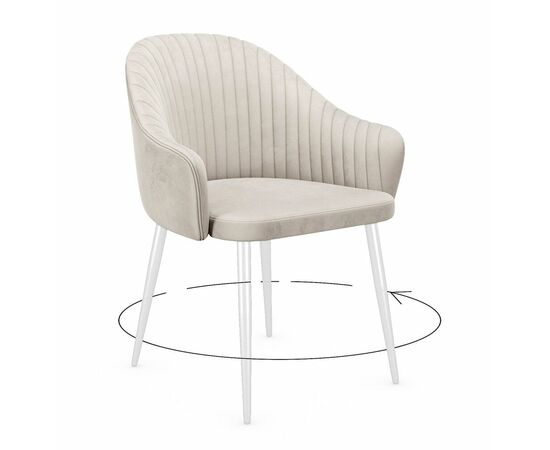 Стул DikLine 439 поворотный, C103 крем, ножки белые | Интернет магазин мебели и декора LifeDekor