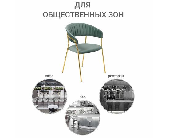 Стул Turin мятный с золотыми ножками, изображение 10 | Интернет магазин мебели и декора LifeDekor