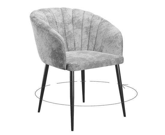 Стул DikLine 442 поворотный, M13 светло-серый, ножки черные | Интернет магазин мебели и декора LifeDekor