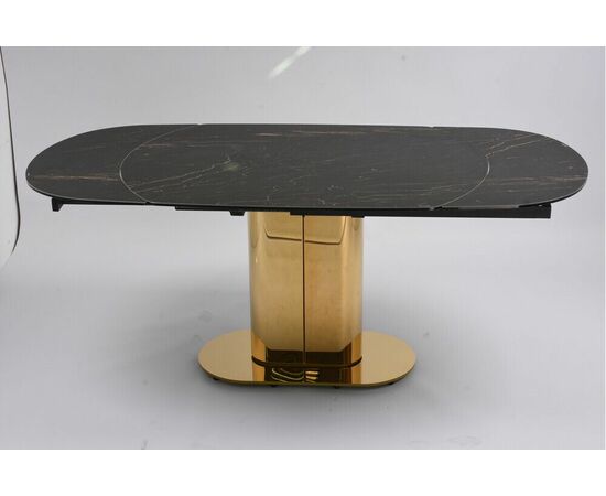 Стол обеденный раскладной Атриум-2 MC3035-120B, 120(30+30)х90х77 см, черная керамика, изображение 5 | Интернет магазин мебели и декора LifeDekor