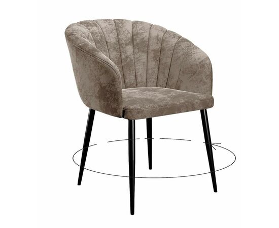 Стул DikLine 442 поворотный, M05 шоколад, ножки черные | Интернет магазин мебели и декора LifeDekor