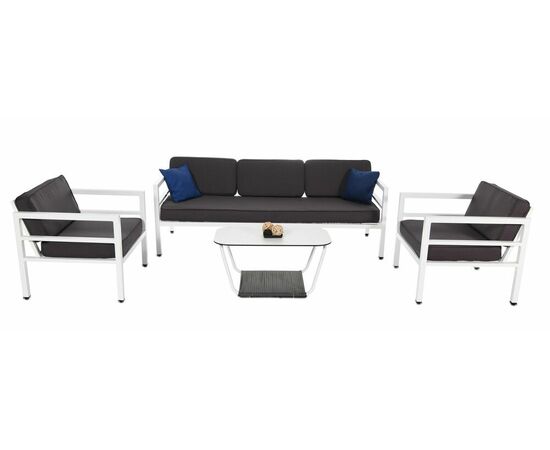 «Эстелья» лаунж-зона из алюминия со столиком из HPL 5-местная | Интернет магазин мебели и декора LifeDekor