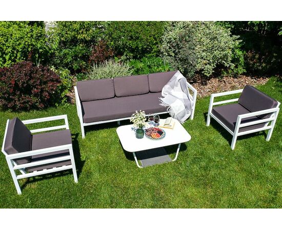 «Эстелья» лаунж-зона из алюминия со столиком из HPL 5-местная, изображение 3 | Интернет магазин мебели и декора LifeDekor