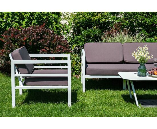 «Эстелья» лаунж-зона из алюминия со столиком из HPL 5-местная, изображение 11 | Интернет магазин мебели и декора LifeDekor