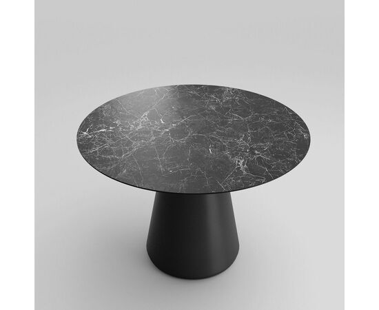 Стол круглый Ikon 100, керамика матовая, черная, изображение 2 | Интернет магазин мебели и декора LifeDekor