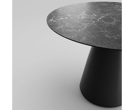 Стол круглый Ikon 100, керамика матовая, черная, изображение 4 | Интернет магазин мебели и декора LifeDekor