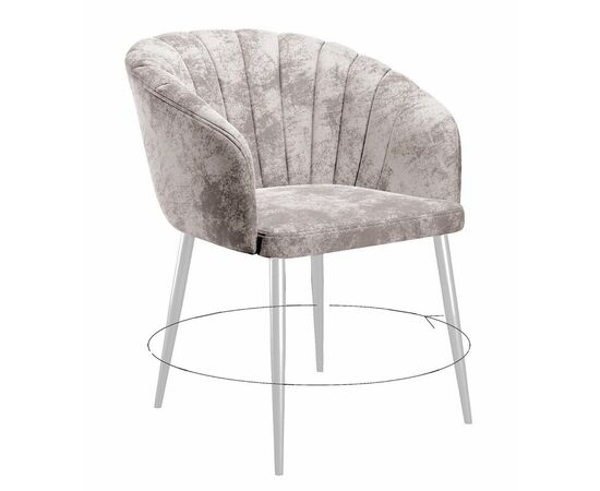 Стул DikLine 442 поворотный, M02 бежевый, ножки белые | Интернет магазин мебели и декора LifeDekor