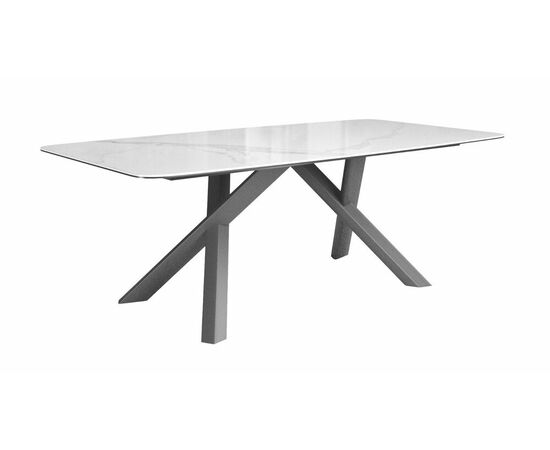 Стол DikLine KS220 керамика Cloud (белый глянец C11 )/опоры черные | Интернет магазин мебели и декора LifeDekor