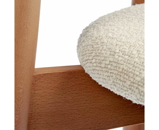 Стул полубарный Lucas латте букле с ножками цвета орех, изображение 6 | Интернет магазин мебели и декора LifeDekor