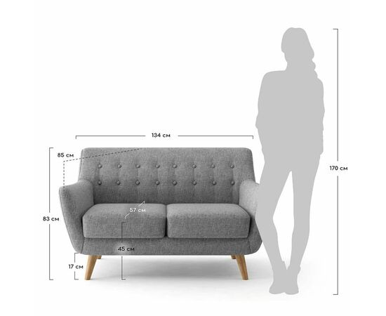 Диван Picasso двухместный горчичный, рогожка, изображение 5 | Интернет магазин мебели и декора LifeDekor