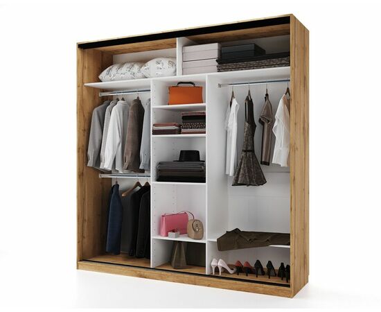 Шкаф-купе SLIM,184*60, Дуб вотан, Серый, изображение 5 | Интернет магазин мебели и декора LifeDekor