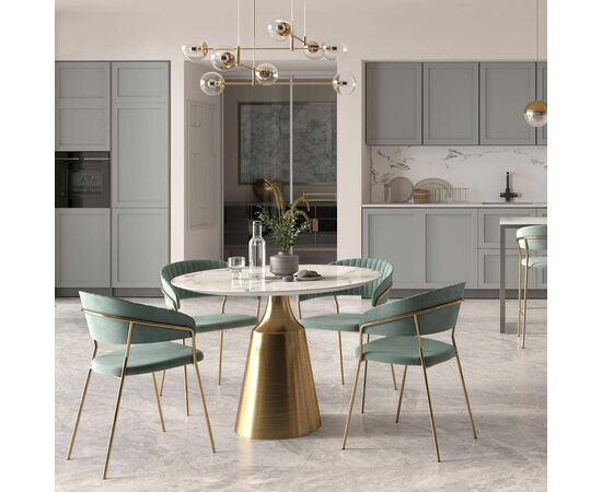 Стул Turin мятный с золотыми ножками, изображение 8 | Интернет магазин мебели и декора LifeDekor