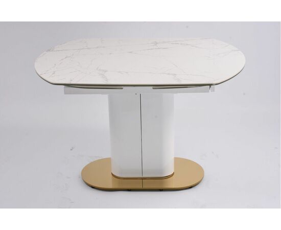 Стол обеденный раскладной Атриум-2 MC3035-120W, 120(30+30)х90х77 см, белая керамика, изображение 5 | Интернет магазин мебели и декора LifeDekor