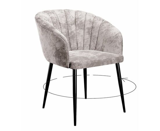 Стул DikLine 442 поворотный, M02 бежевый, ножки черные | Интернет магазин мебели и декора LifeDekor