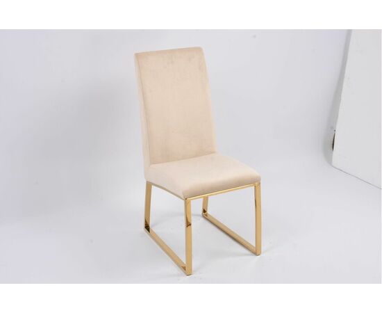 Стул обеденный Милан MC819-BG-2, 63х45х99, бежевый/глянцевое золото | Интернет магазин мебели и декора LifeDekor