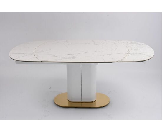 Стол обеденный раскладной Атриум-2 MC3035-120W, 120(30+30)х90х77 см, белая керамика, изображение 4 | Интернет магазин мебели и декора LifeDekor