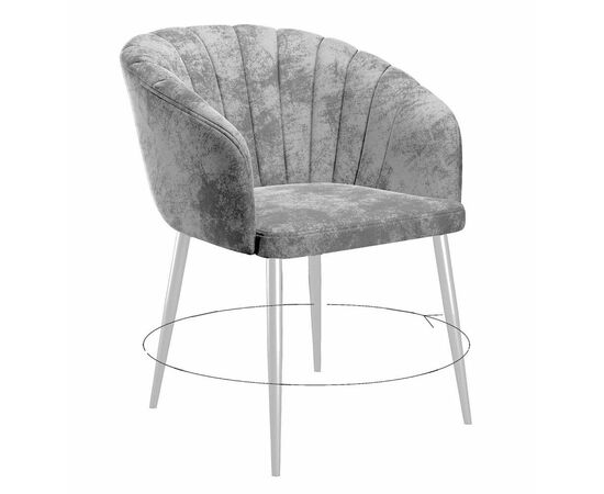 Стул DikLine 442 поворотный, M13 светло-серый, ножки белые | Интернет магазин мебели и декора LifeDekor