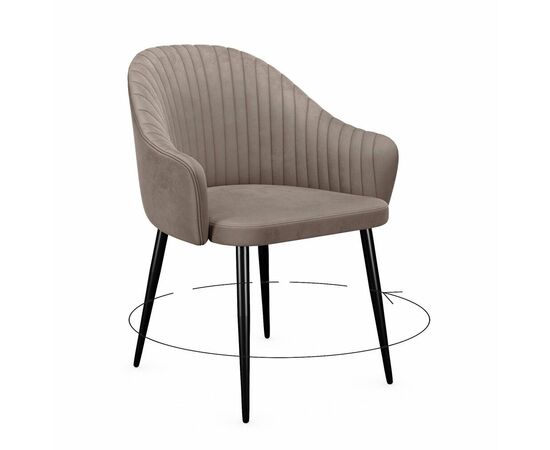 Стул DikLine 439 поворотный, C43 капучино, ножки черные | Интернет магазин мебели и декора LifeDekor