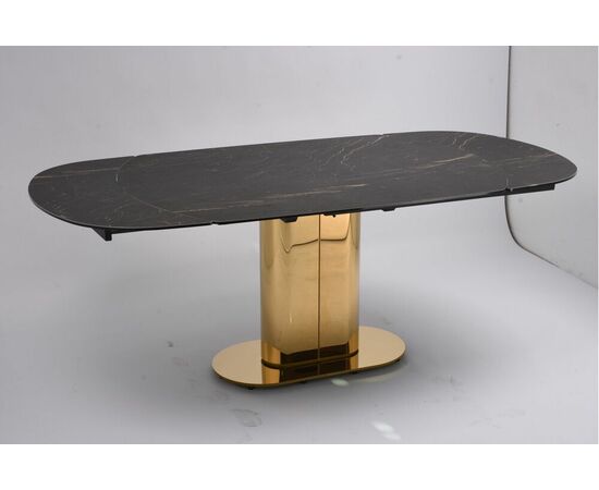 Стол обеденный раскладной Атриум-2 MC3035-140B, 140(30+30)х100х77 см, черная керамика, изображение 3 | Интернет магазин мебели и декора LifeDekor