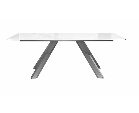 Стол DikLine KS220 керамика Cloud (белый глянец C11 )/опоры черные, изображение 2 | Интернет магазин мебели и декора LifeDekor