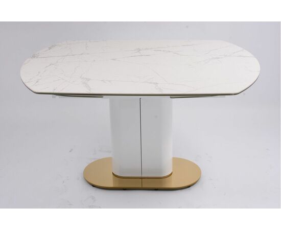 Стол обеденный раскладной Атриум-2 MC3035-140W, 140(30+30)х100х77 см, белая керамика, изображение 5 | Интернет магазин мебели и декора LifeDekor