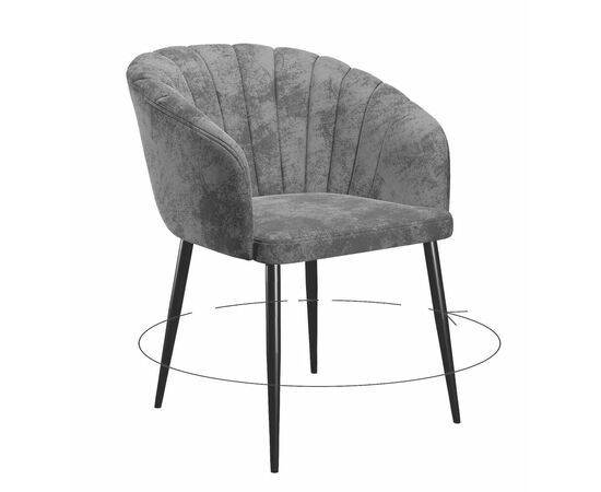 Стул DikLine 442 поворотный, M14 серый, ножки черные | Интернет магазин мебели и декора LifeDekor