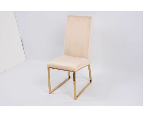 Стул обеденный Милан MC819-BG-2, 63х45х99, бежевый/глянцевое золото, изображение 3 | Интернет магазин мебели и декора LifeDekor