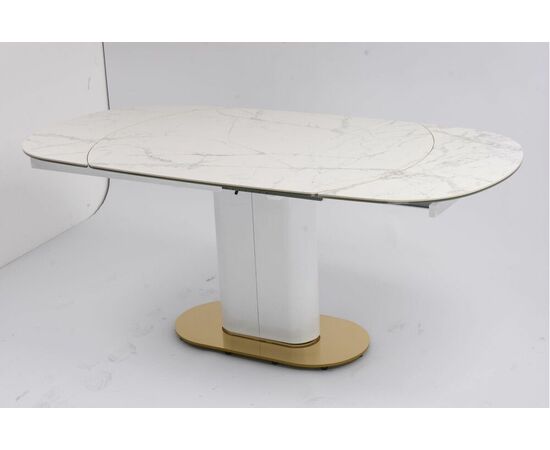 Стол обеденный раскладной Атриум-2 MC3035-120W, 120(30+30)х90х77 см, белая керамика | Интернет магазин мебели и декора LifeDekor