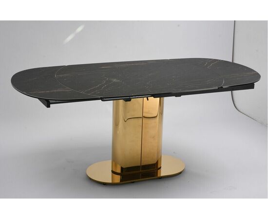 Стол обеденный раскладной Атриум-2 MC3035-120B, 120(30+30)х90х77 см, черная керамика, изображение 4 | Интернет магазин мебели и декора LifeDekor