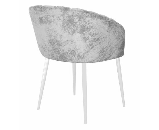 Стул DikLine 442 поворотный, M13 светло-серый, ножки белые, изображение 2 | Интернет магазин мебели и декора LifeDekor