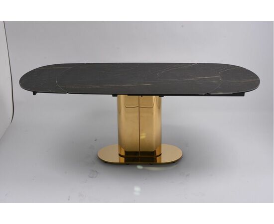 Стол обеденный раскладной Атриум-2 MC3035-140B, 140(30+30)х100х77 см, черная керамика, изображение 4 | Интернет магазин мебели и декора LifeDekor