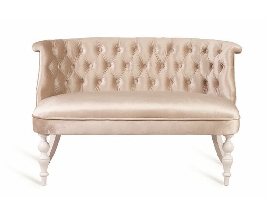Диван Бархат (эмаль белая / 30 - бежевый) | Интернет магазин мебели и декора LifeDekor