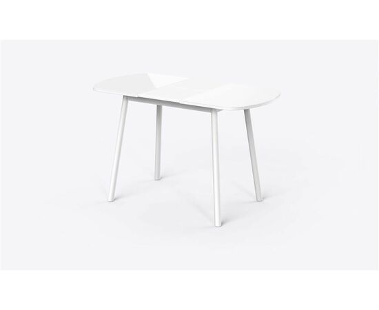 Стол Элайдж 94 раздвижной со стеклом 94(124)х64, Белый/Белый, изображение 2 | Интернет магазин мебели и декора LifeDekor